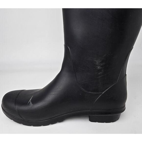 UGG Sienna Black Matte Rain Rubber Boots Waterproof Shearling Insole Women's 8 - Picture 7 of 11